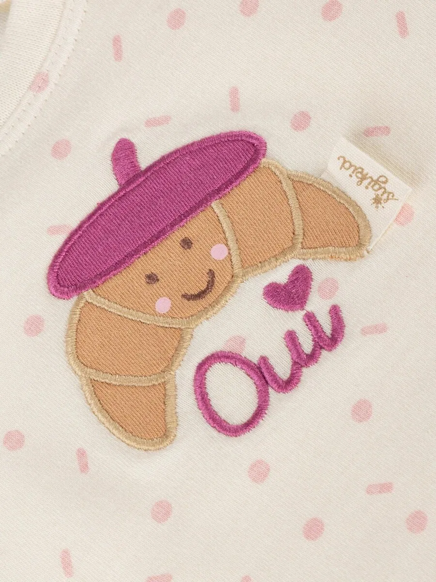 Футболка SIGIKID 'Langarmshirt Petit Croissant' белого цвета — фото 2