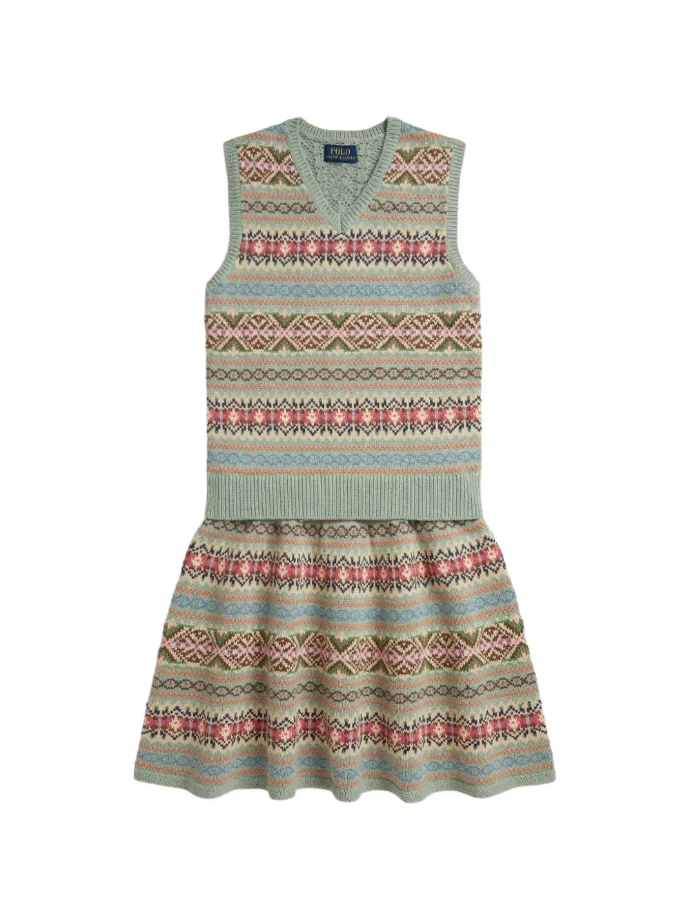 Юбка ажурной вязки Polo Ralph Lauren Kids, зеленый