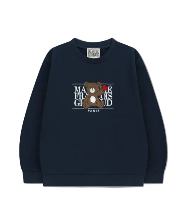 Свитшот детский с медведем и логотипом, navy, Marithé Kids — фото 2