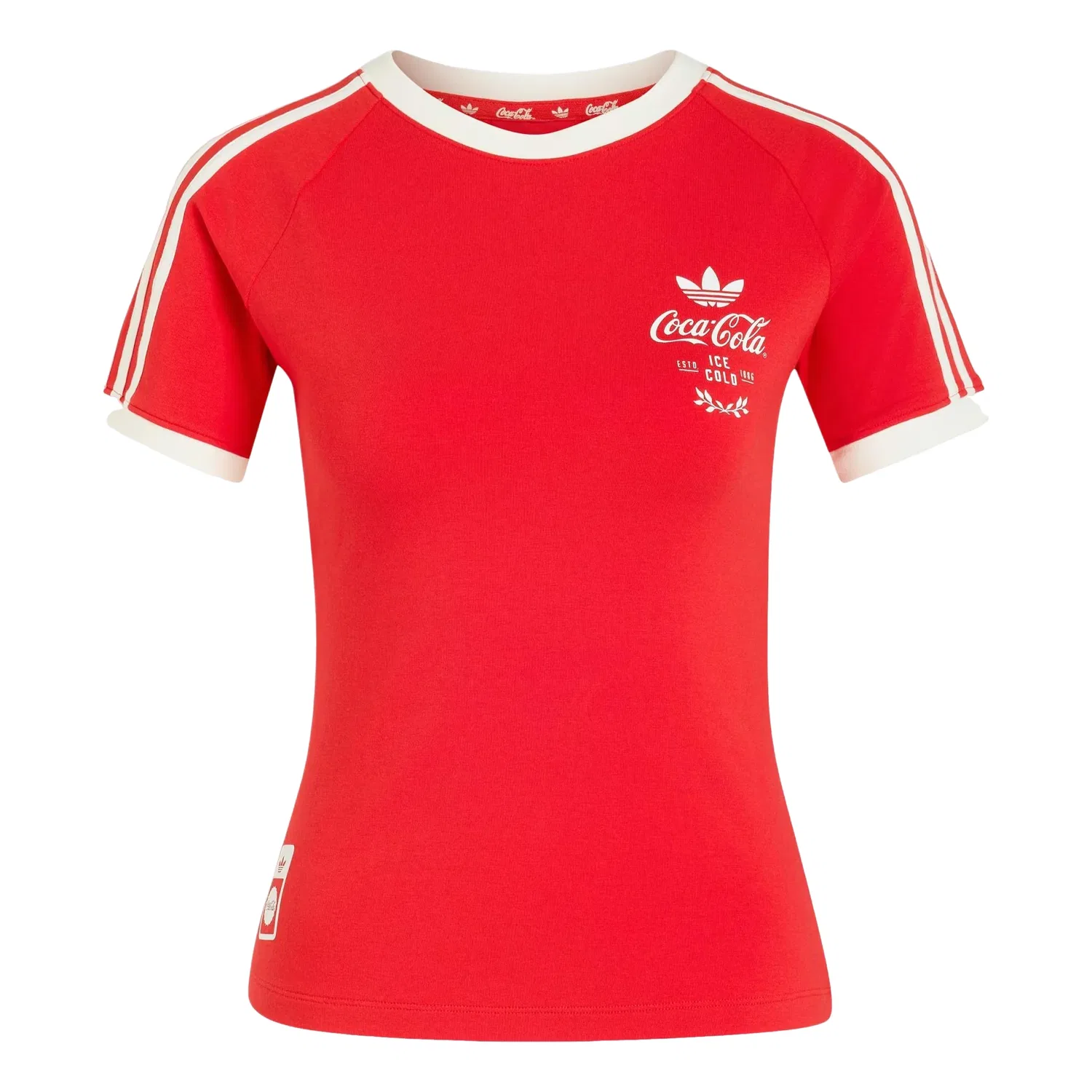 Женская футболка с принтом Adidas x Coca-Cola 3-Stripes Tee, красный