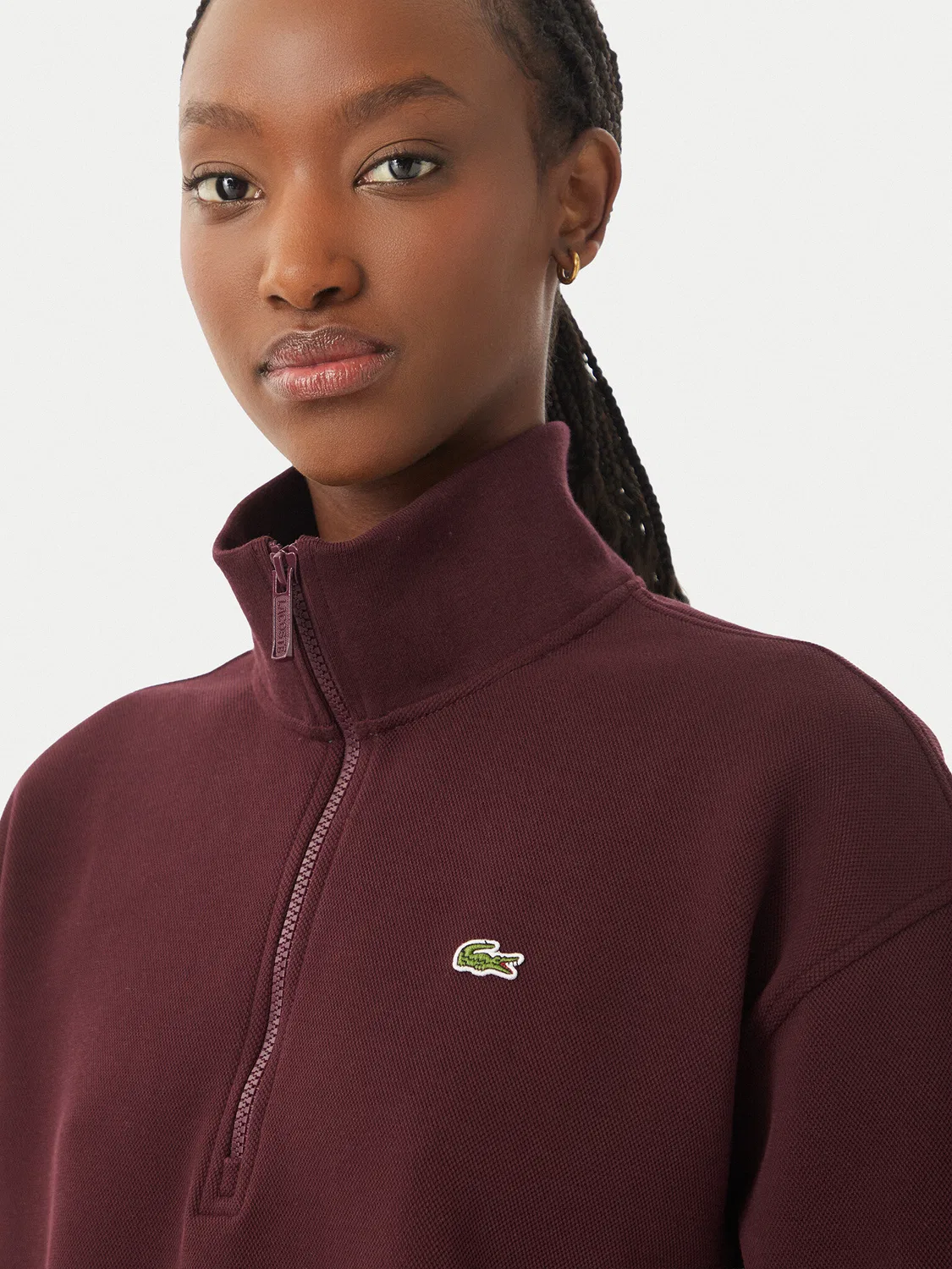 Женская толстовка стандартного кроя Lacoste, темно-коричневый — фото 4