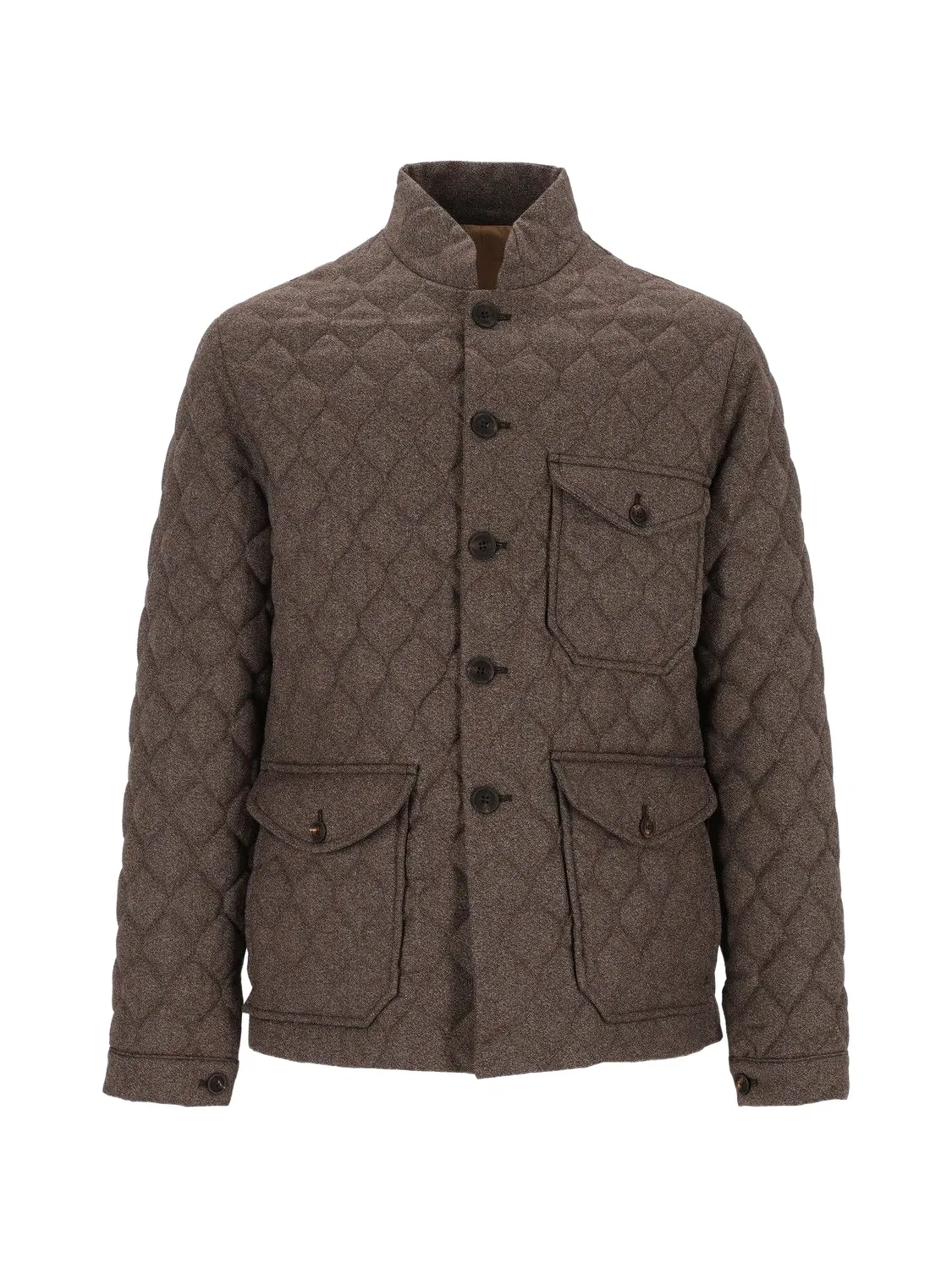 Стеганая куртка из натуральной шерсти Emporio Armani, коричневый