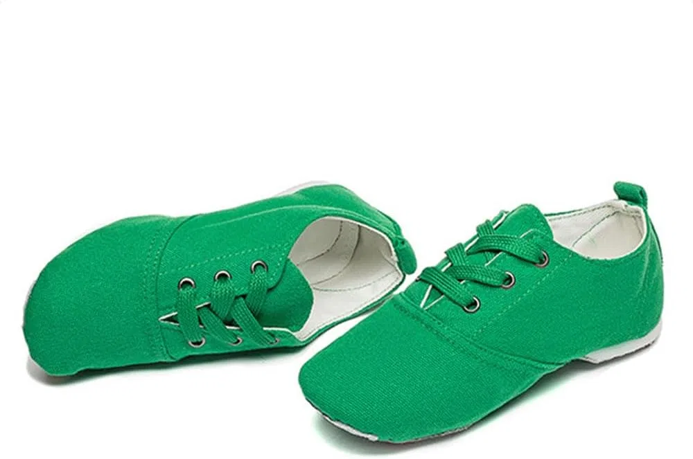 Детские джазовые ботинки для девочек на шнуровке MSMAX, Low-Top Green — фото 4