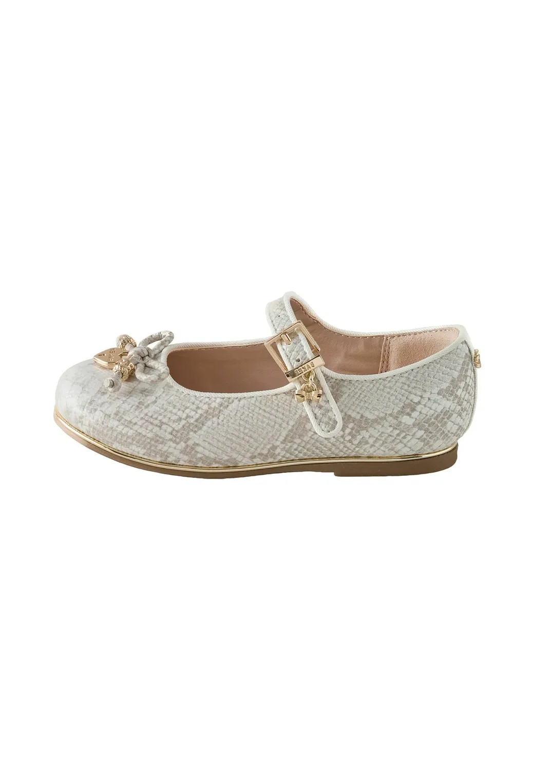 Туфли-Мэри-Джейн с бантом и змеиной кожей - детские туфли Baker By Ted Baker, Ivory