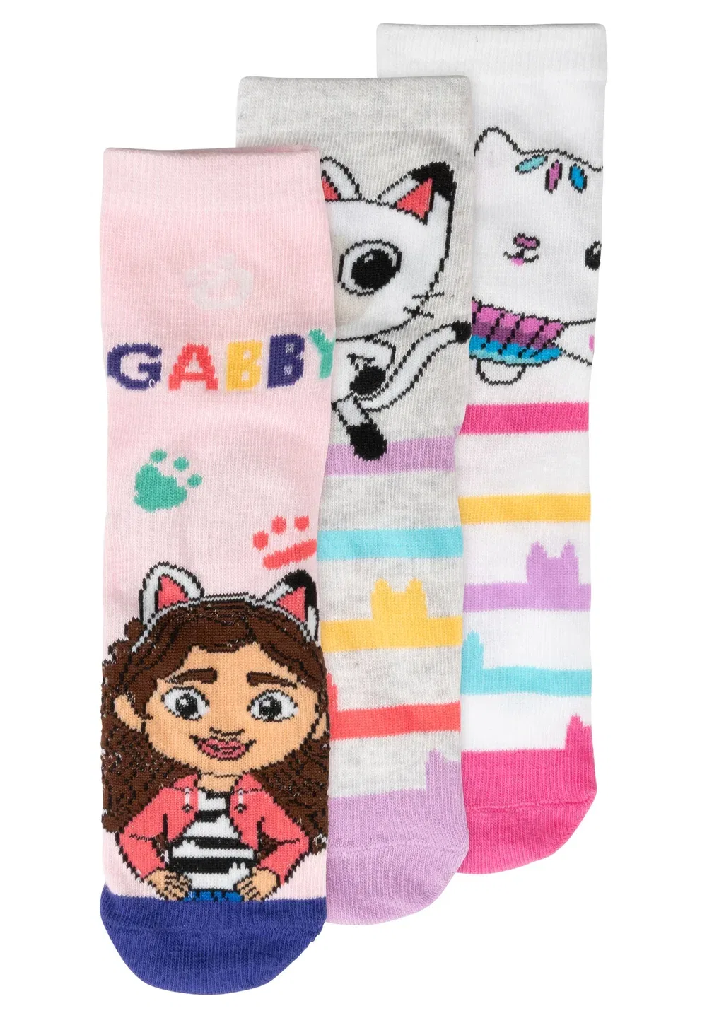 Набор из 3 носков Gabby's Dollhouse, носки-кроссовки - носки United Labels, Rosa/Grau