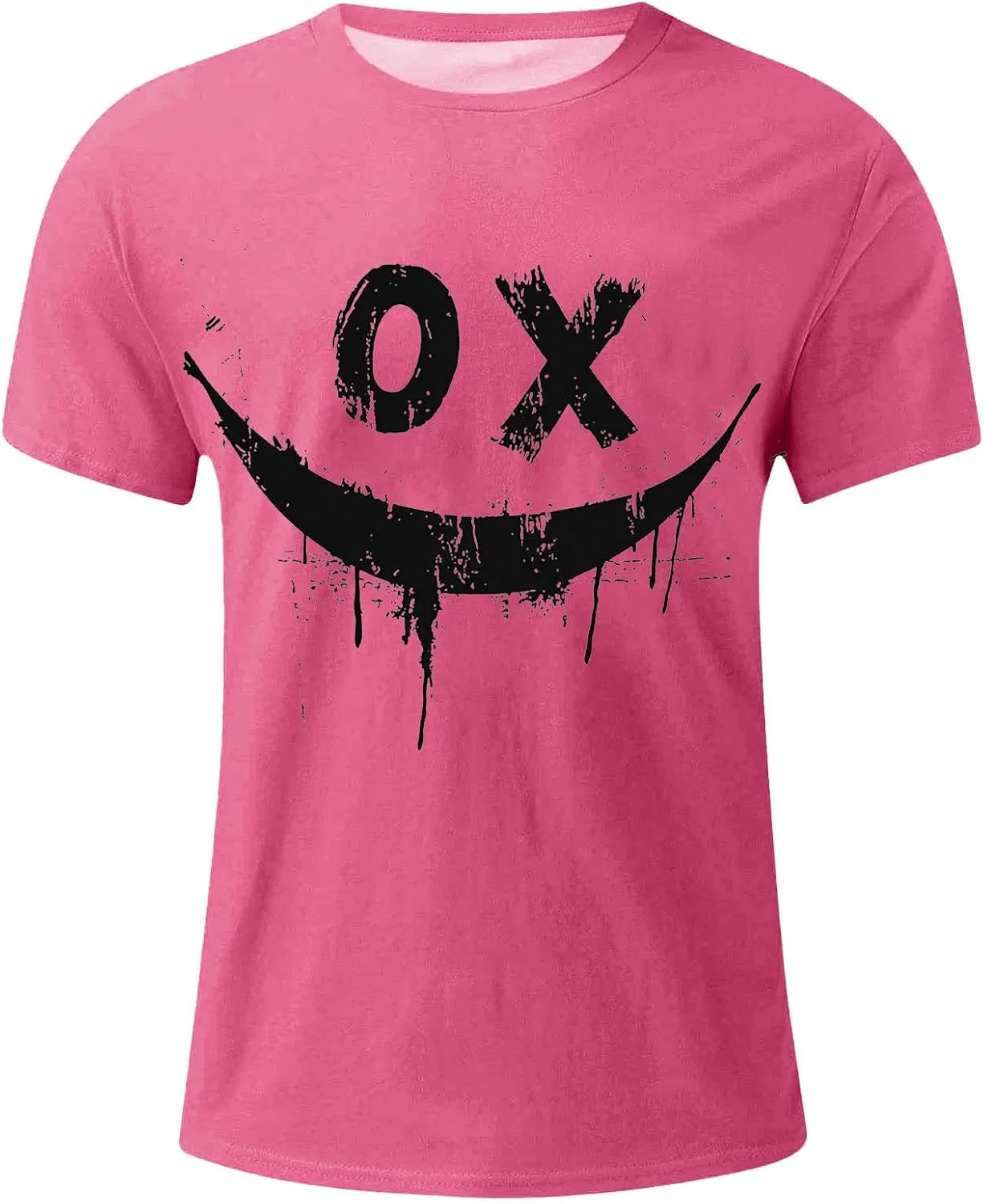 Мужская футболка с улыбающимся лицом Graphic Tees, Hot Pink — фото 2