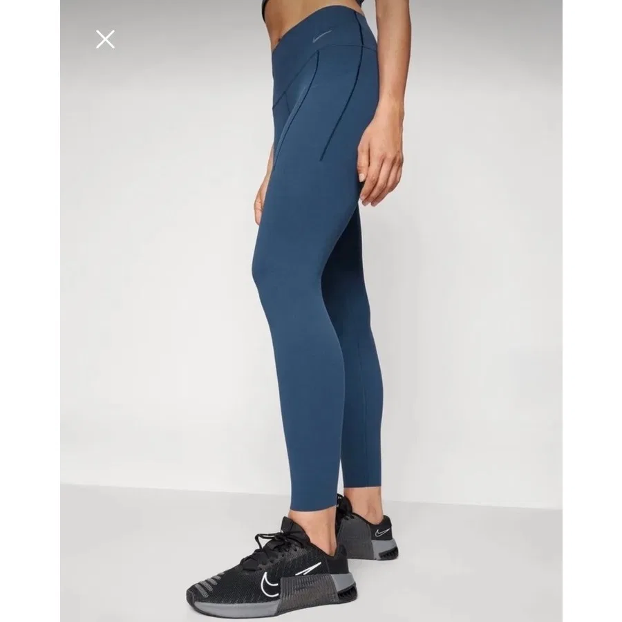 Спортивные леггинсы с высокой посадкой Nike Dri-FIT Universa Medium-Support High-Waisted 7/8 Training, Синий — фото 4