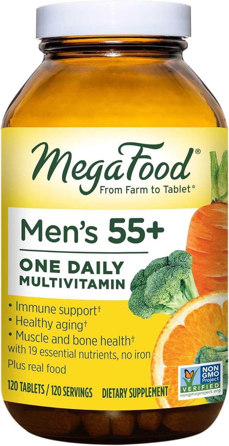 

Мультивитамины для мужчин 55+ MegaFood One Daily Optimal Aging & Immune Support Supplement Vegetarian, 120 таблеток