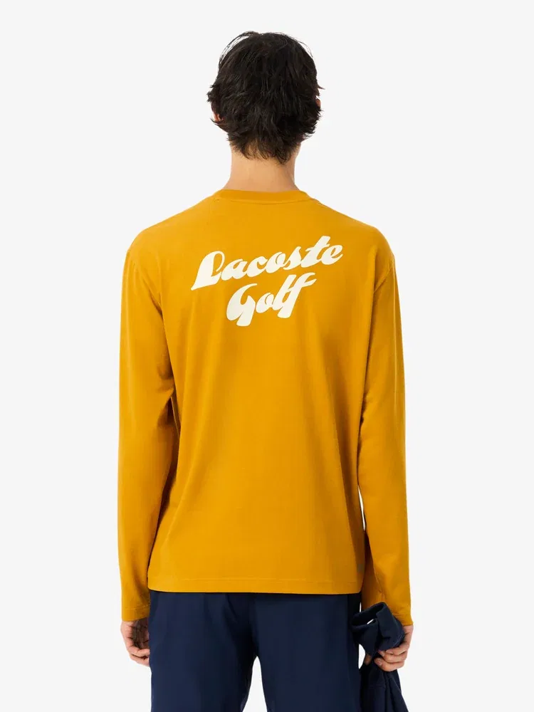Футболка с длинным рукавом графическая LACOSTE, Orange (Bronze) — фото 3
