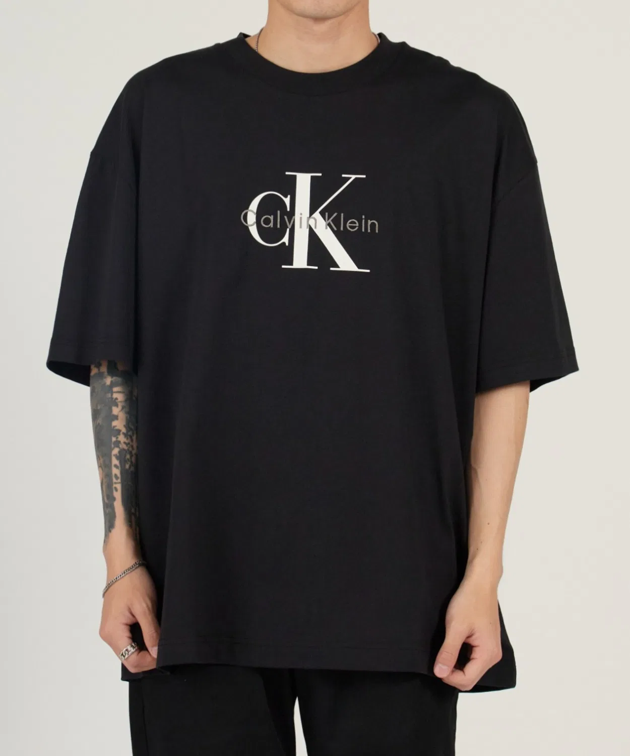 Мужская футболка с принтом Calvin Klein A - MONOLOGO OVERSIZED TEE, Черный