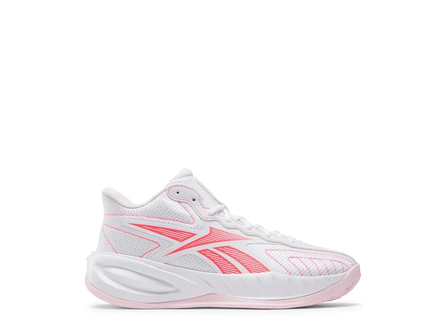Кроссовки баскетбольные Press, Reebok, бело-розовые