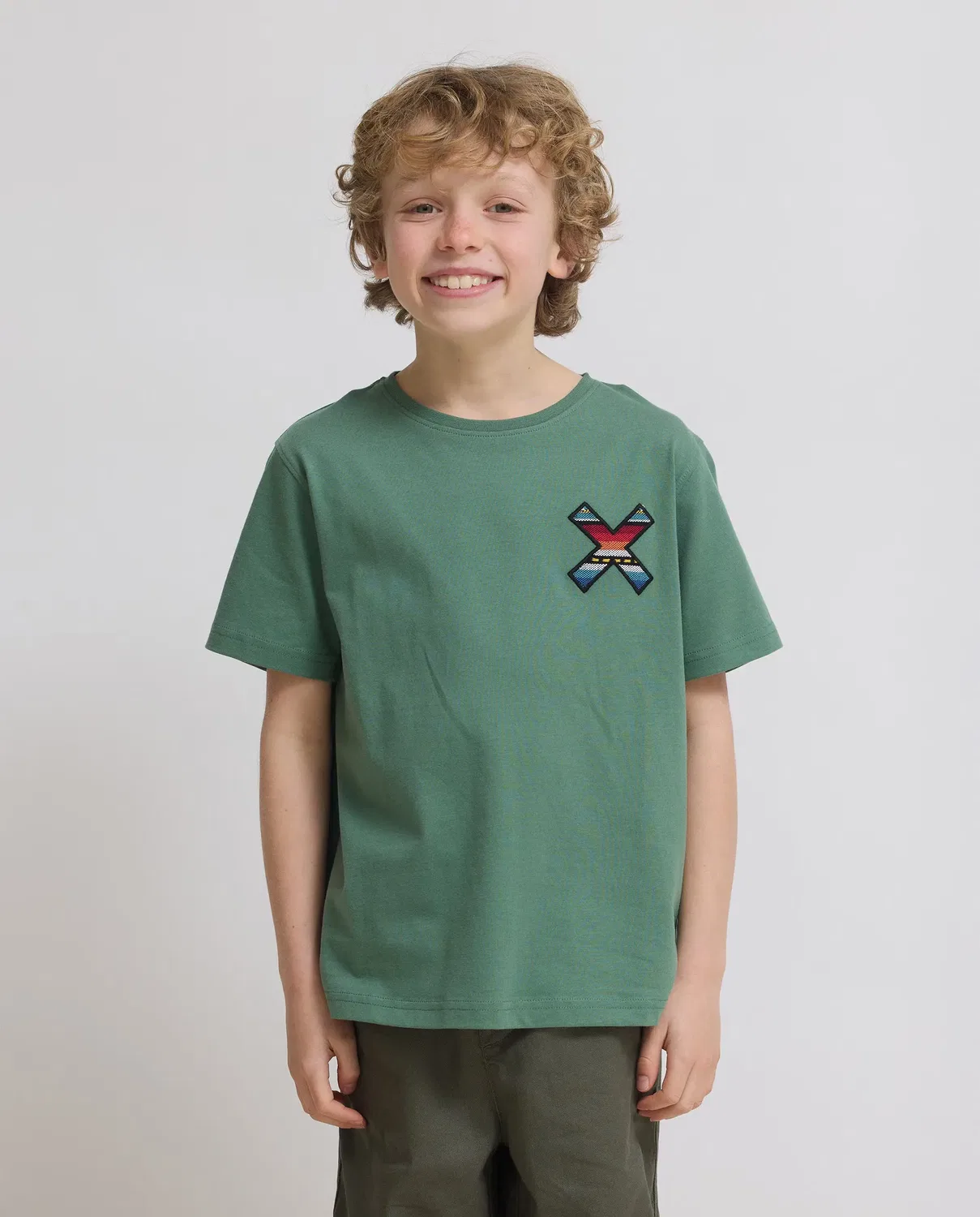 Детская футболка для мальчиков хлопковая Classic Pine Green Blue Banana, Verde Oscuro
