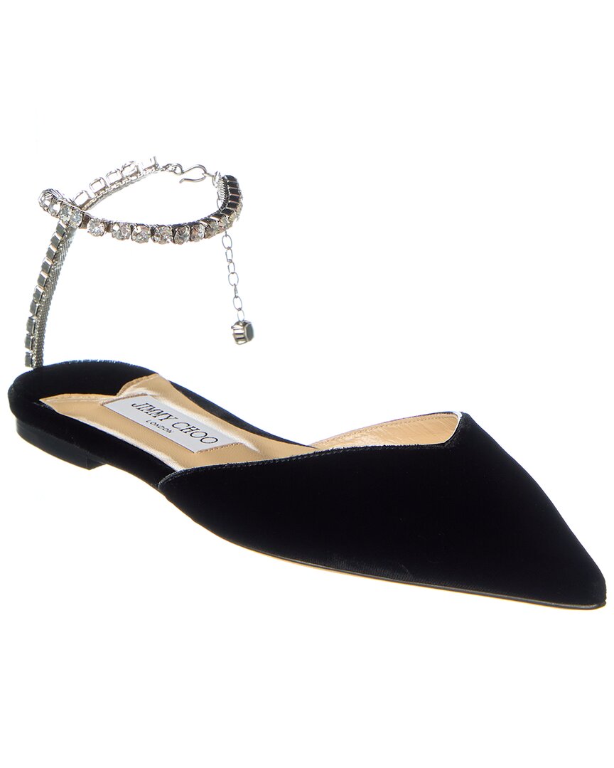 Джимми Чу Саеда Бархатные балетки Jimmy Choo, черный