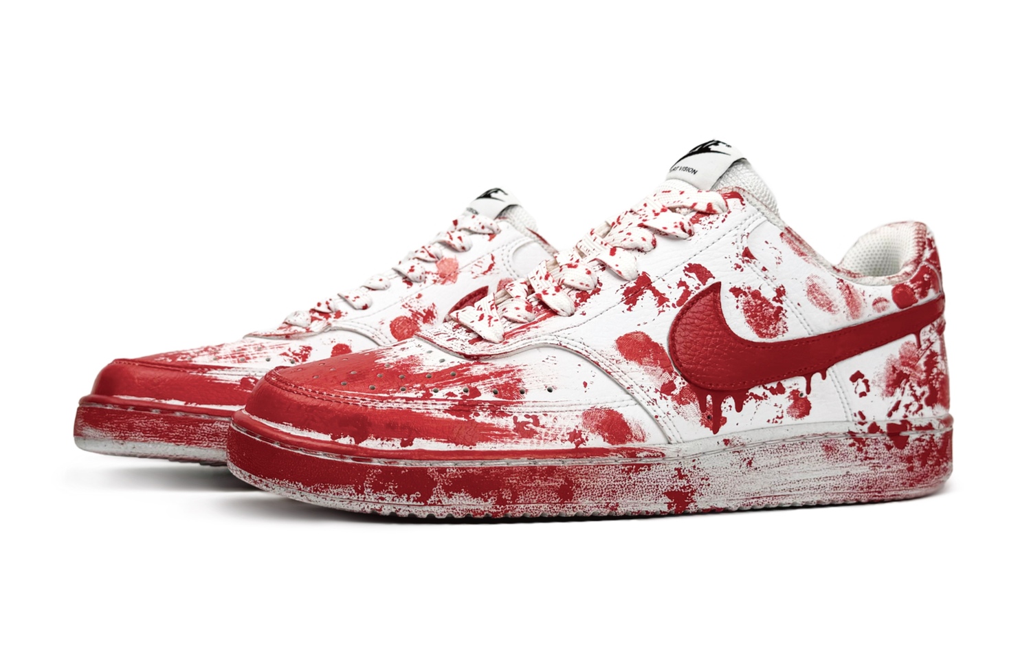 Nike Court Vision 1 Low мужские скейтбордские кроссовки красные белые — фото 3