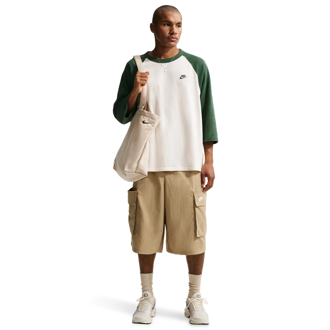 Мужские шорты карго свободного кроя Nike Club Oversized Cargo Shorts, Nike, White Beige — фото 3