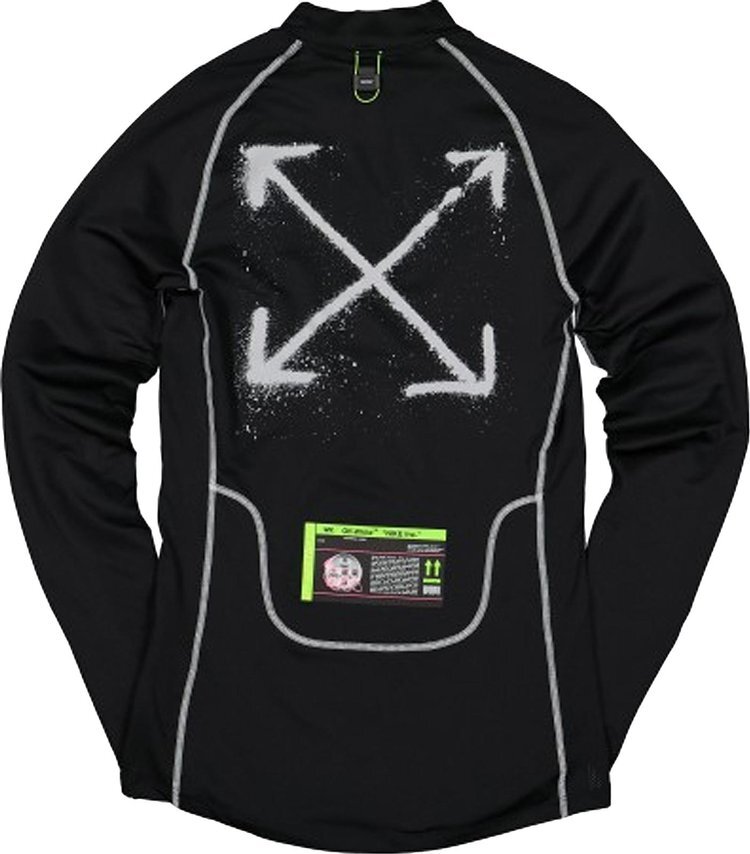 Футболка Nike x Off-White Pro Long-Sleeve T-Shirt 'Black', черный — фото 3