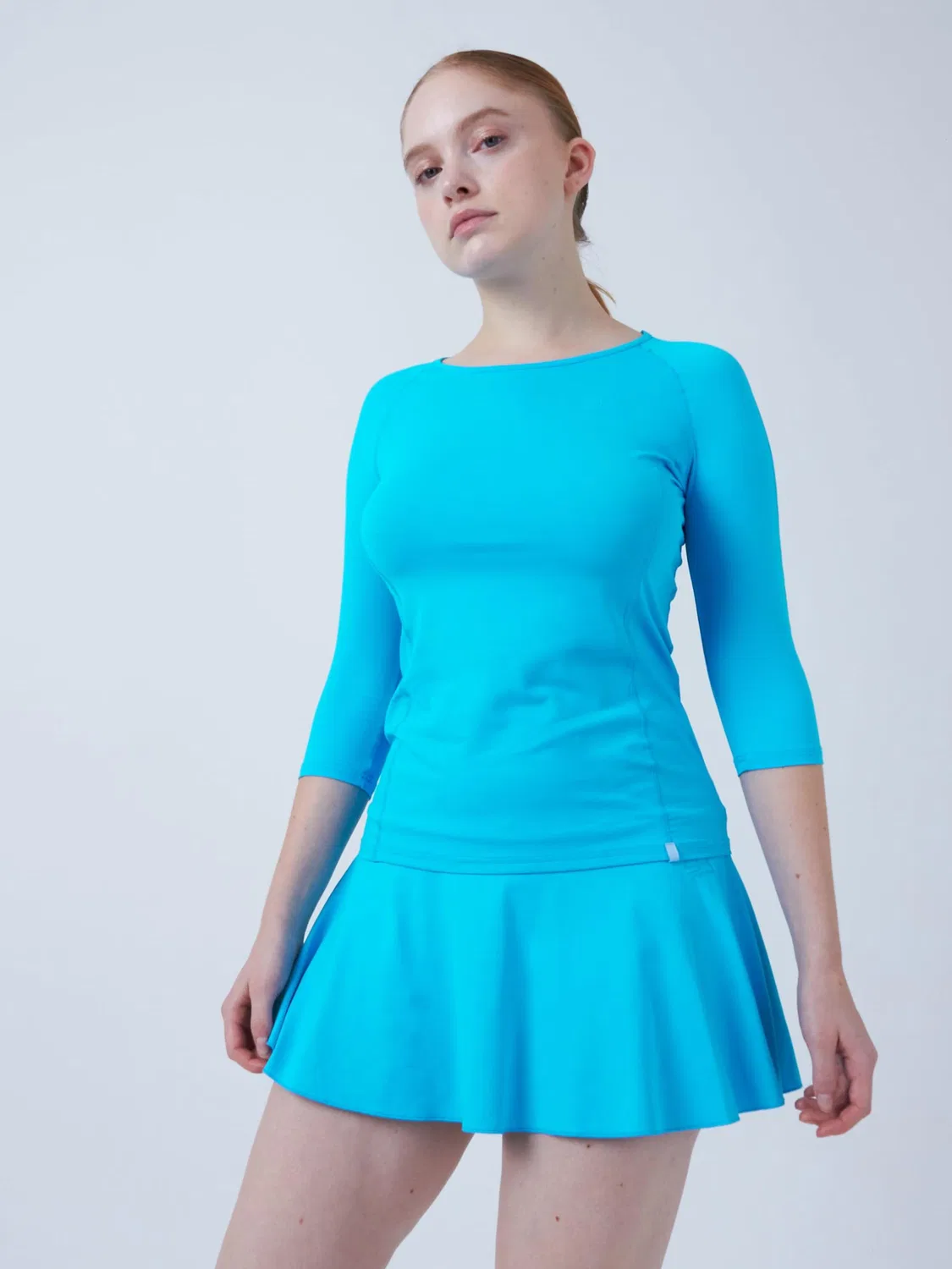 Спортивная рубашка Sportkind Performance Shirt с длинными рукавами 3/4, бирюзового цвета — фото 4