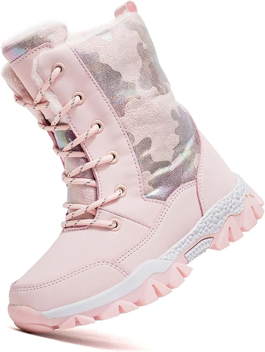 Детские зимние сапоги для девочек с мехом Eliogn, Purple-Camo
