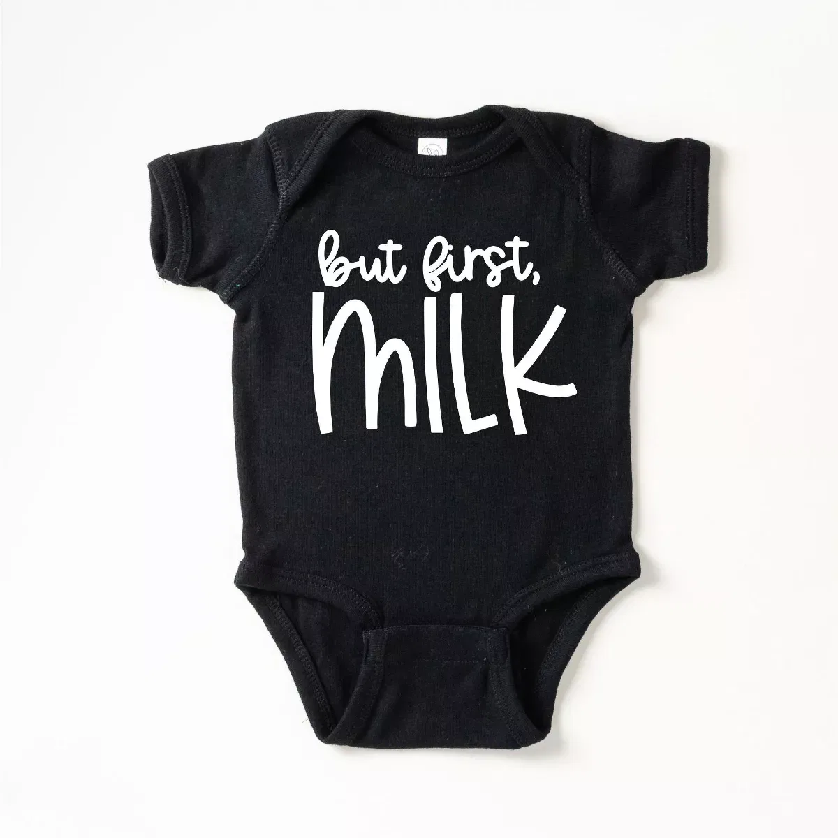 Детский боди с коротким рукавом But First Milk The Juniper Shop, Black