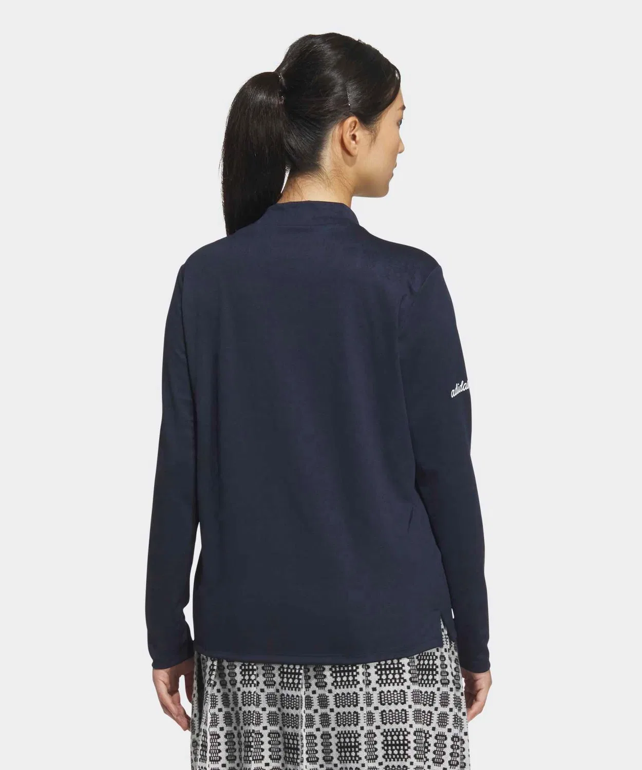 Женский поло-лонгслив с жаккардовым узором, модель JM2995 Adidas, Navy — фото 2