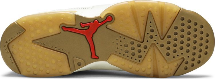 Кроссовки Air Jordan 6 GS Retro Quai 54 - Sail Gum, загар — фото 4