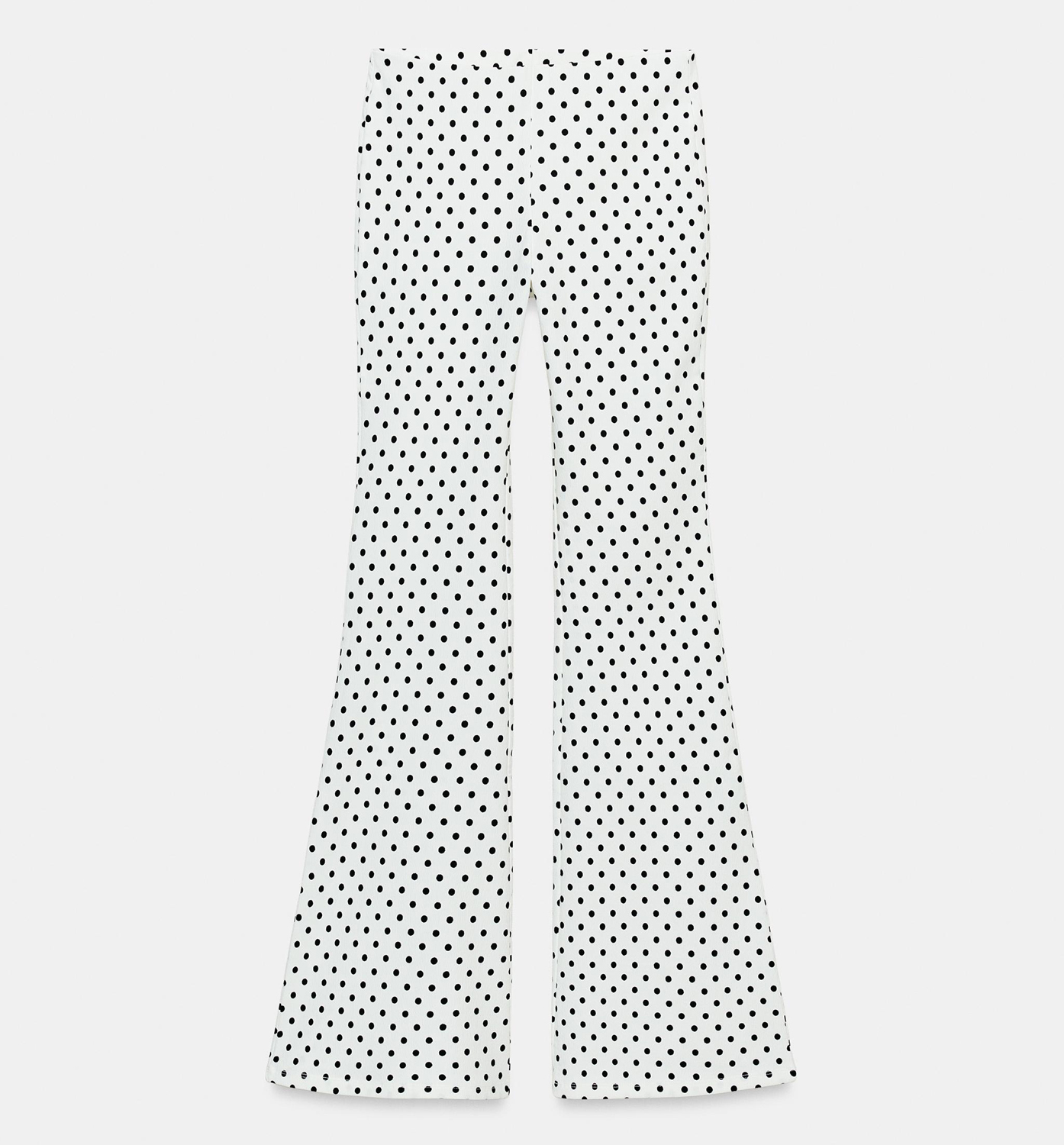 Брюки Zara Stretch Flare Dot, белый/черный