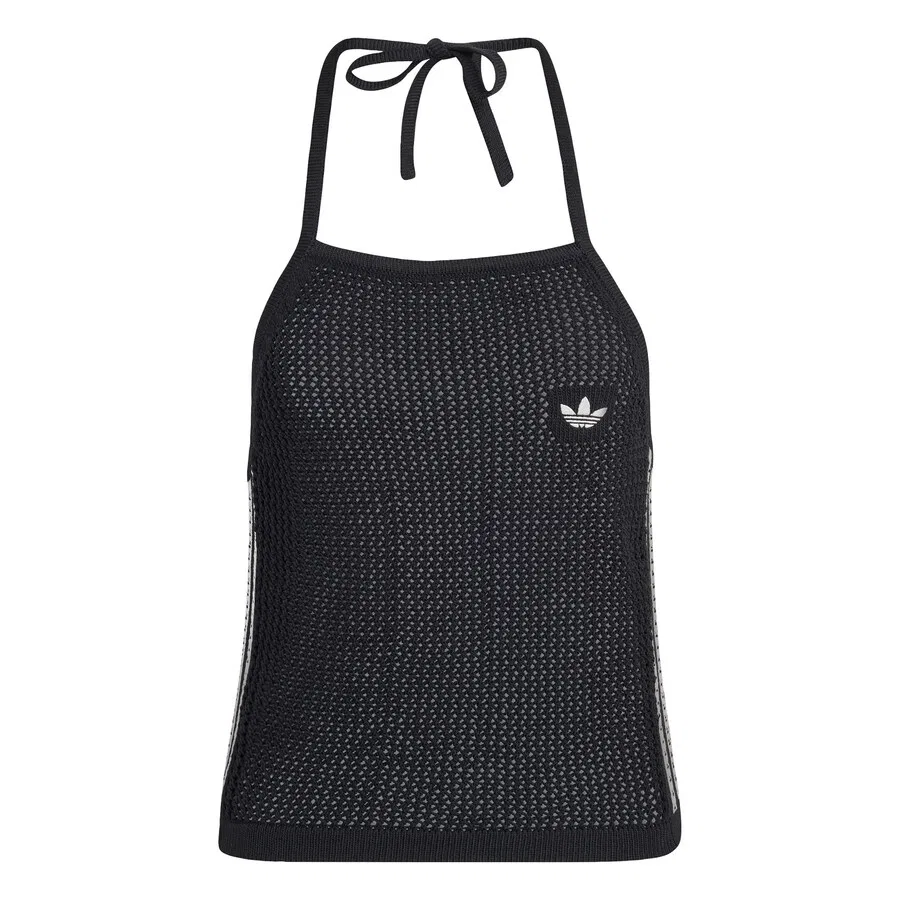 Вязаный топ ADIDAS ORIGINALS 'KNITTED CROCHET' черного цвета