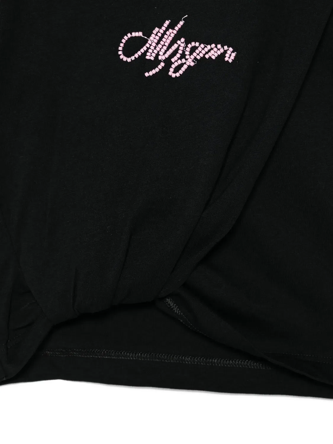 Футболка с логотипом и бисером MSGM, черный — фото 2