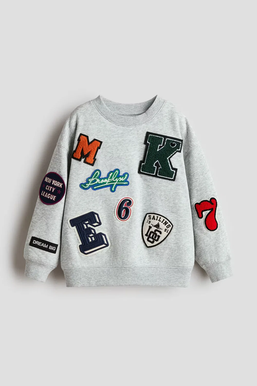 Мягкая толстовка с аппликациями H&M, Hellgraumeliert/Aufnäher — фото 4