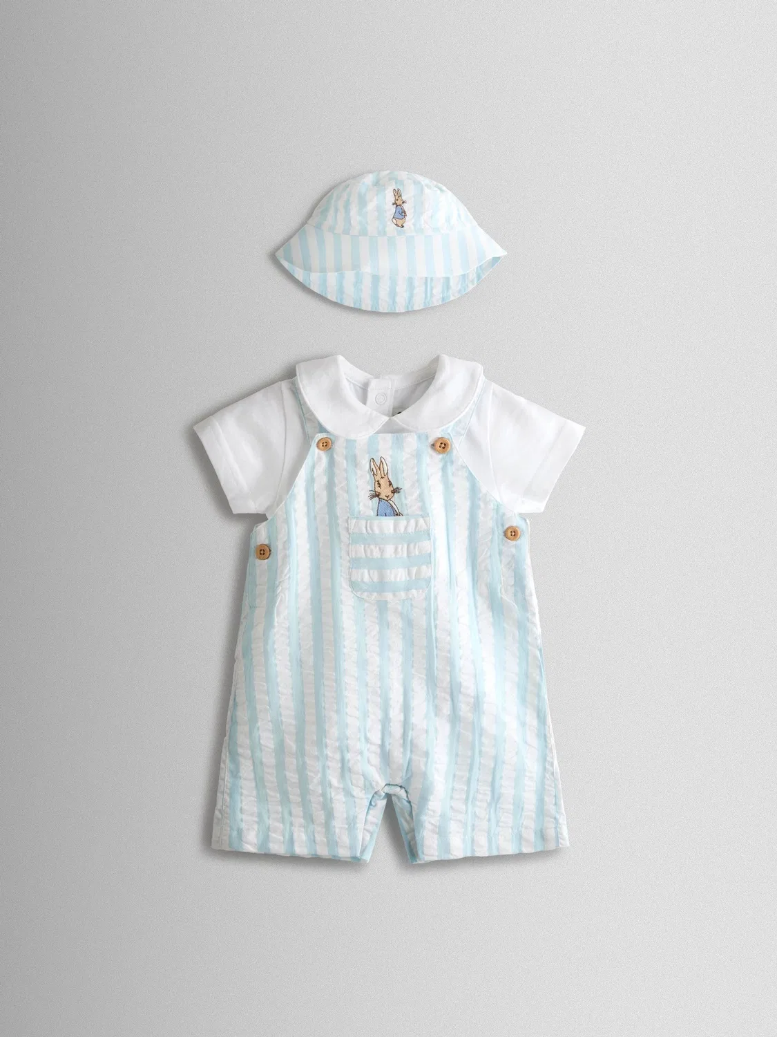Комбинезон с боди и шапкой Peter Rabbit Jojo Maman Bébé, синий — фото 2