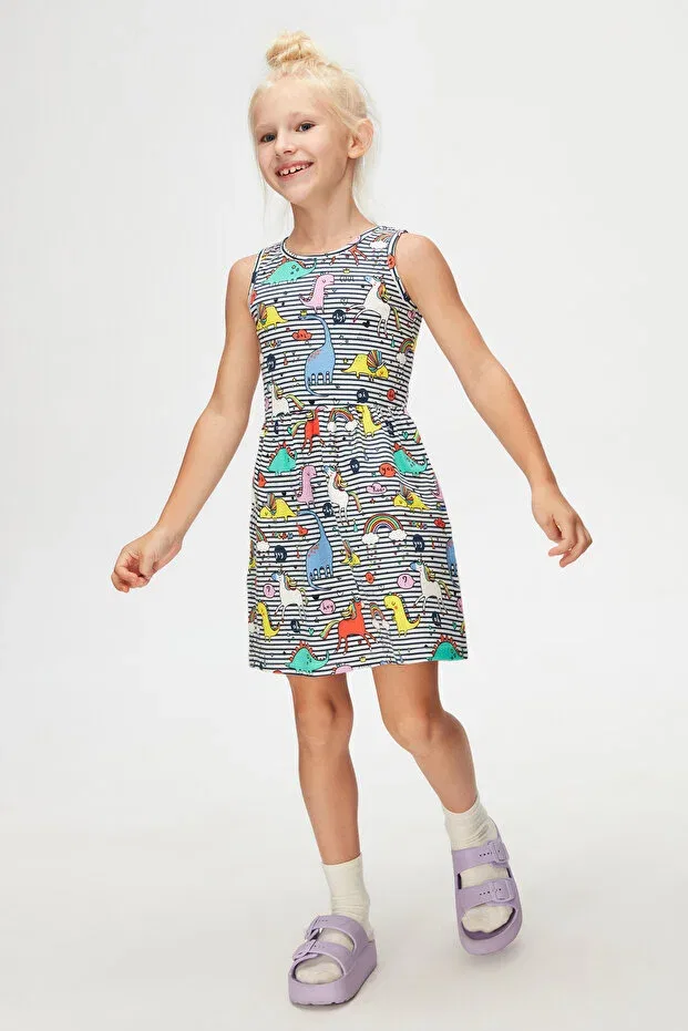 Детское платье для девочек с принтом Rainbow Unicorn Lovetti, Patterned