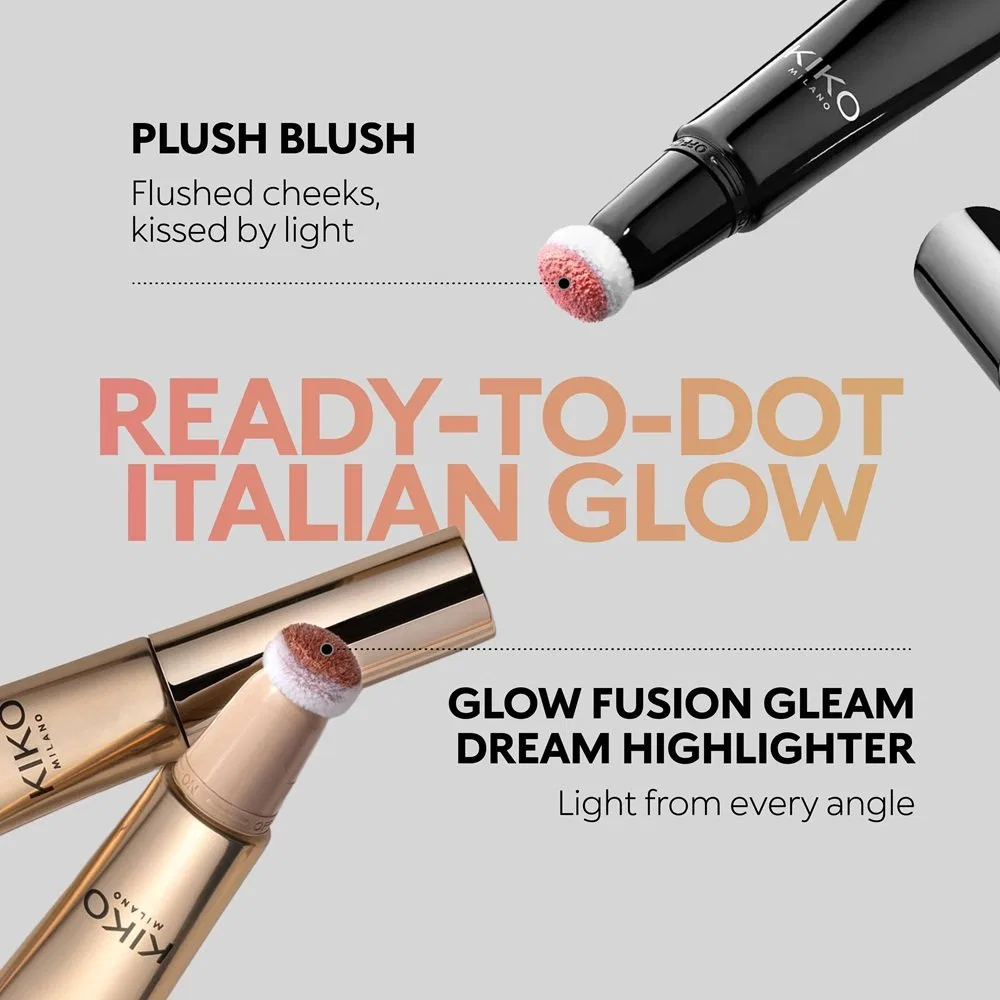 Жидкий хайлайтер для лица с губчатым аппликатором, 14 мл, оттенок Golden Sunrise, Glow Fusion Gleam Dream, KIKO Milano — фото 3