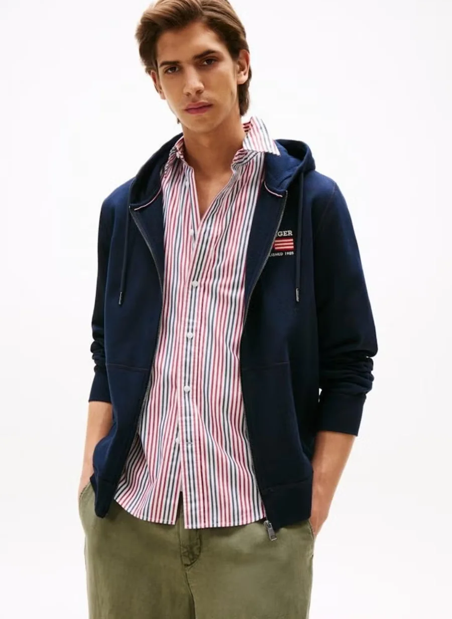 Худи Tommy Hilfiger Americana Zip-Through, синий