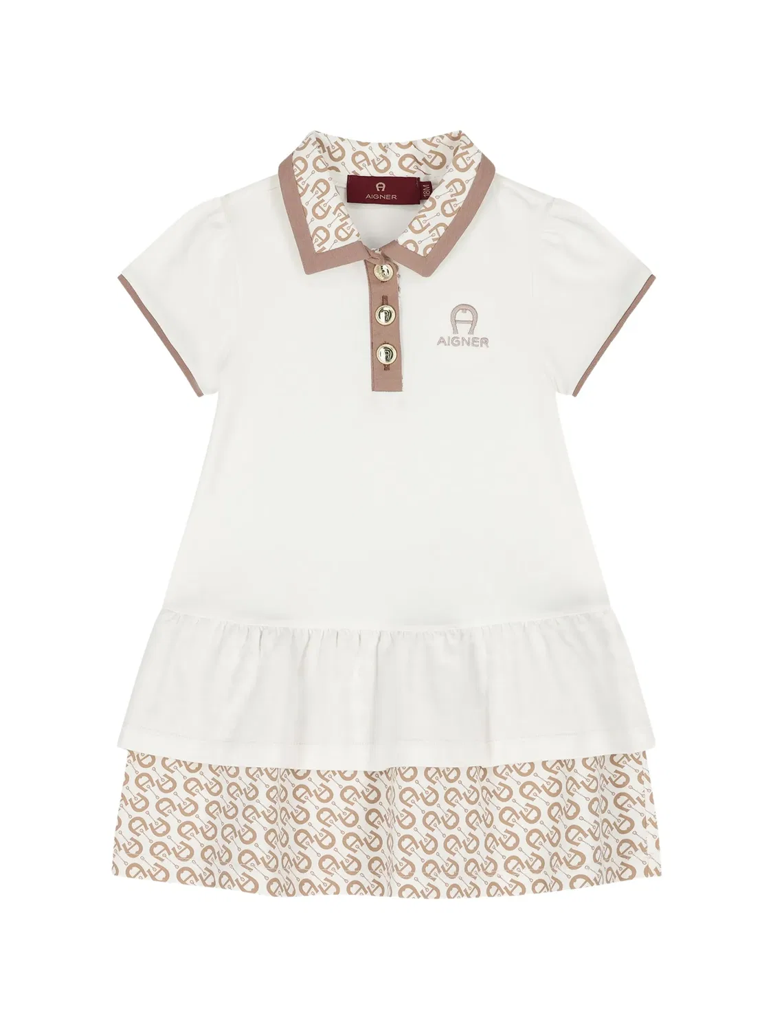 Платье с логотипом и оборками Aigner, белый