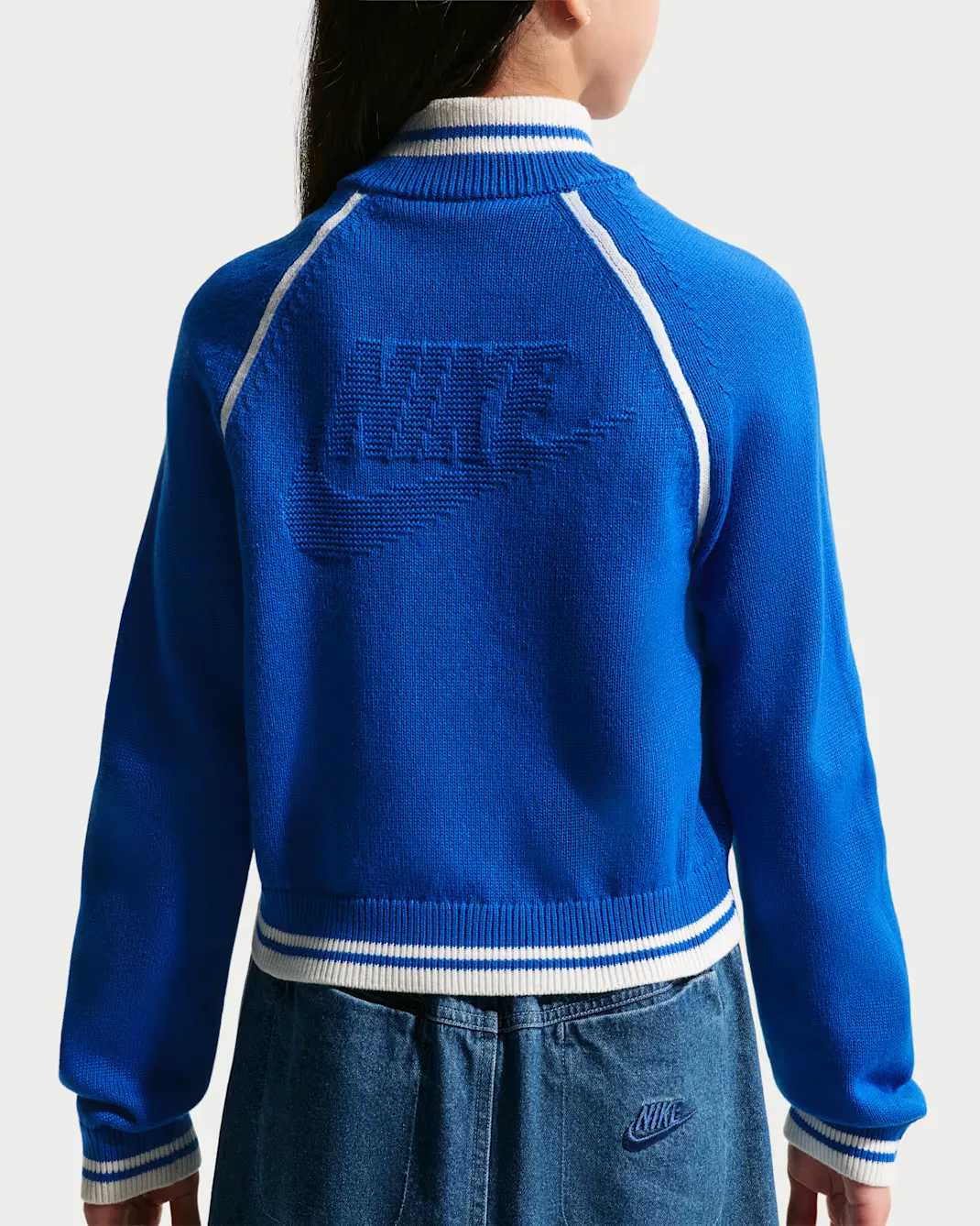 Детский свитер/спортивная куртка для девочек (подросткового возраста) Nike Sportswear Collection, Game Royal/White — фото 2