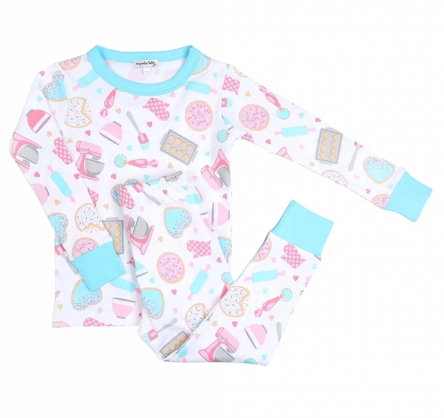 Детская пижама с длинным рукавом с принтом Baking Buddies Magnolia Baby, Hot Pink — фото 2