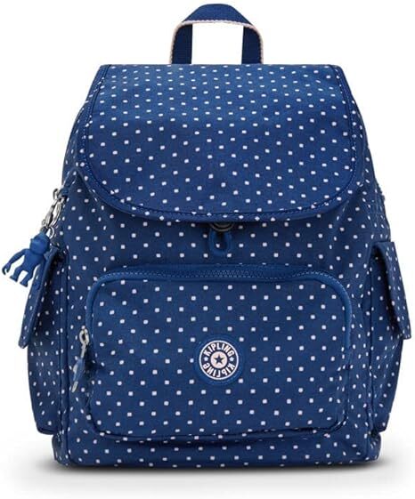 

Женский небольшой рюкзак Kipling City Pack, мягкий синий в горошек