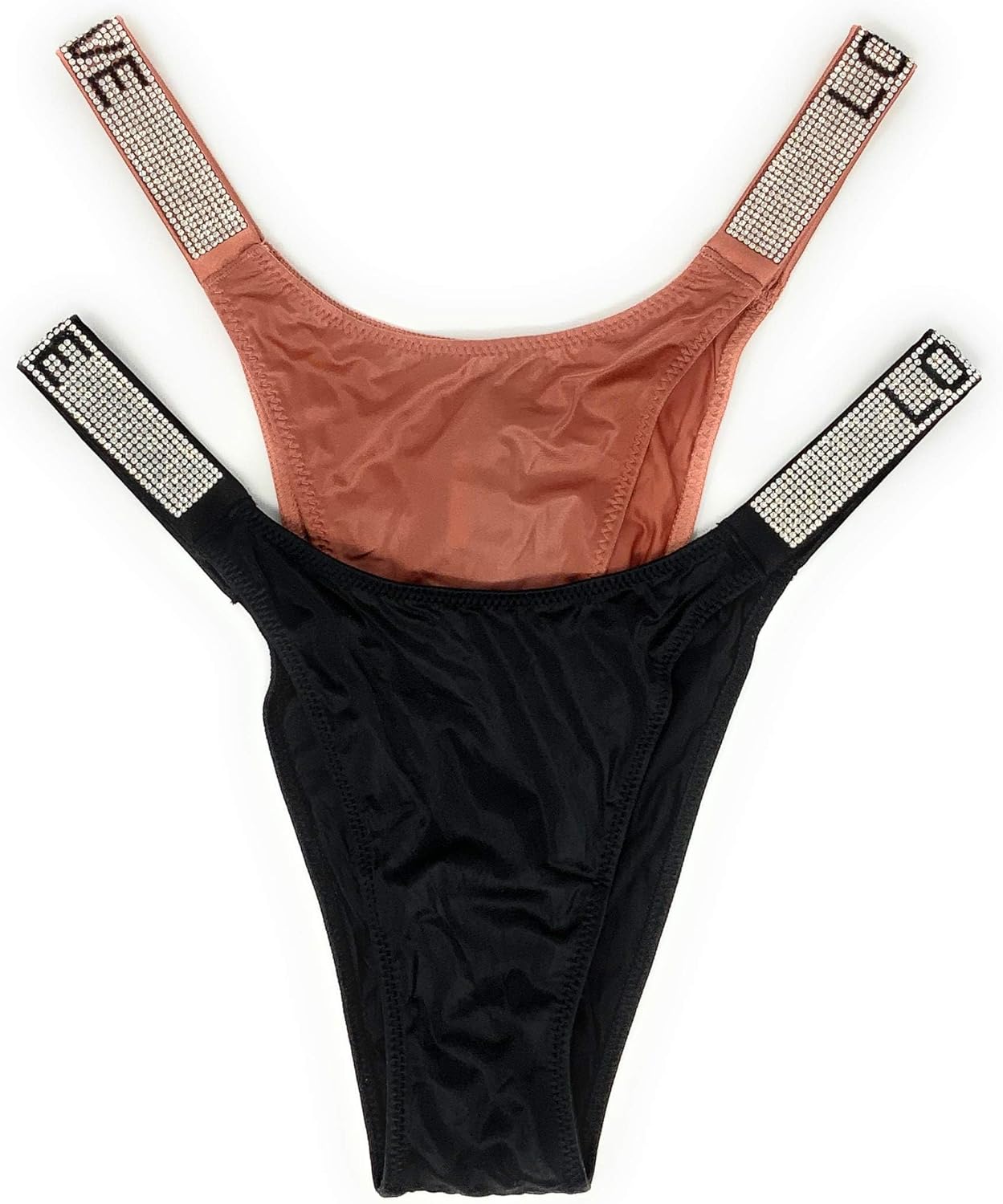 

Бразильские трусики Victoria's Secret, комплект из 2 шт., Black Love/Brandied Peach Love