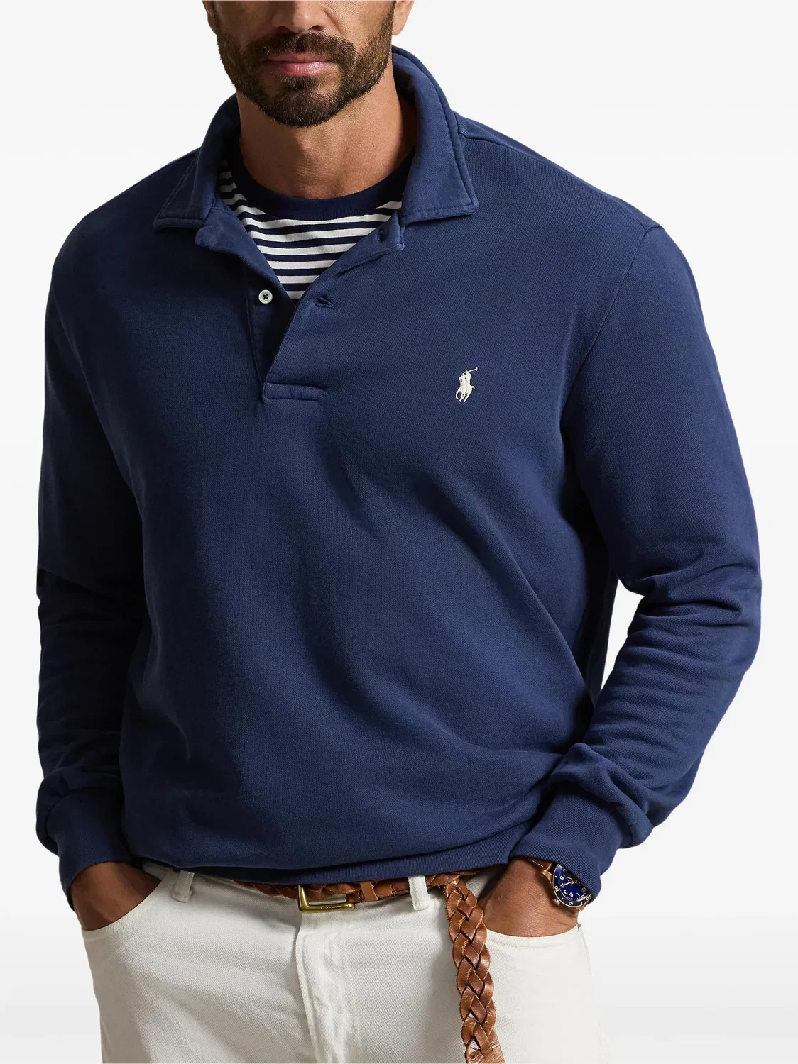Polo Ralph Lauren Свитшот с воротником поло синий — фото 2