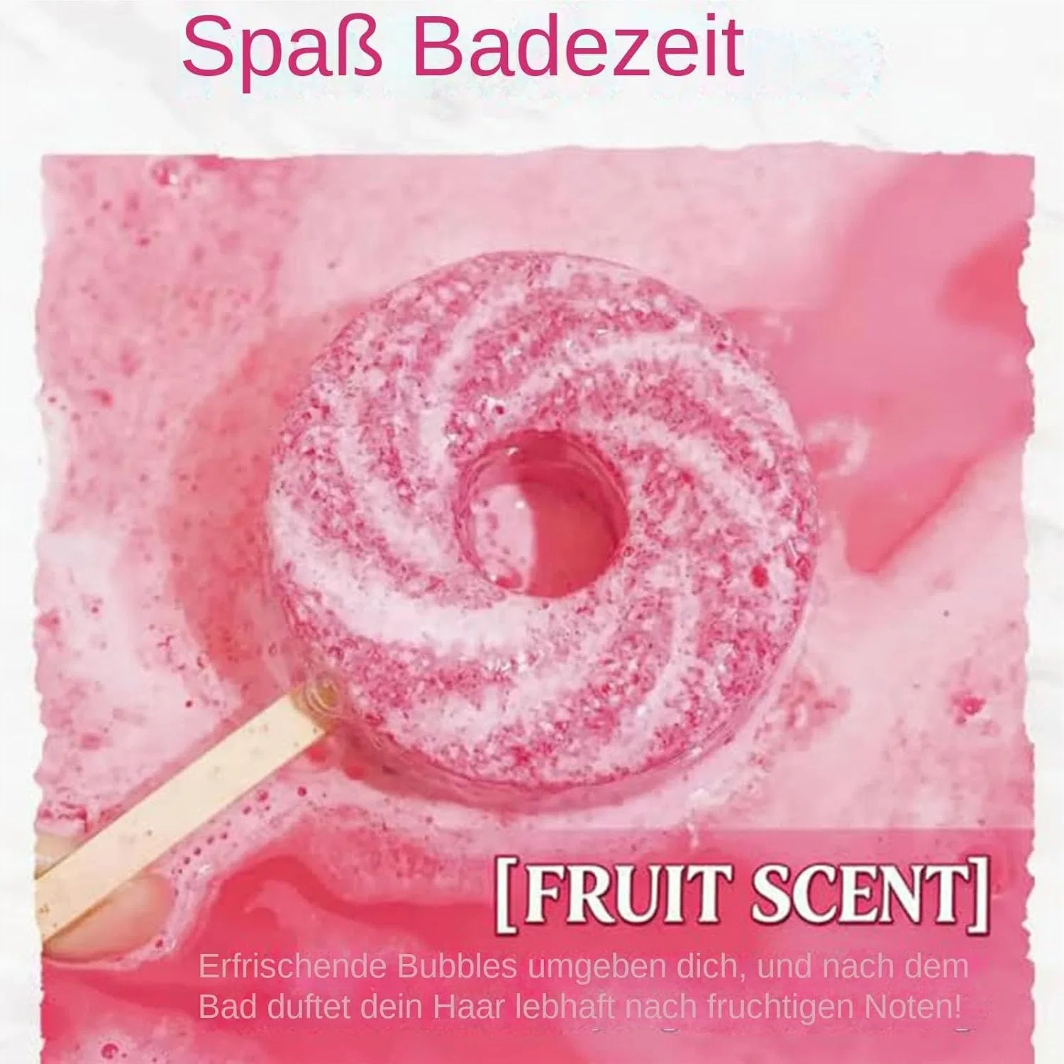 Бомбочка для ванны с увлажняющей формулой, Generisch, 1 шт, Pink — фото 4