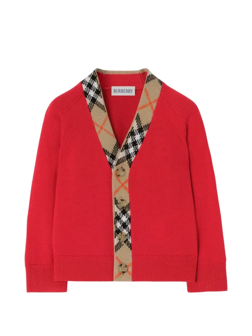 Кардиган с длинными рукавами BURBERRY KIDS, красный