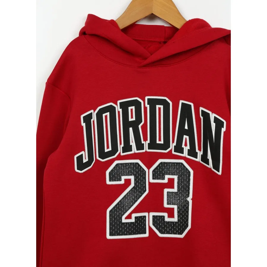 Детский свитшот с капюшоном и принтом JDB JORDAN HBR FLC PO HO Nike, Красный — фото 2
