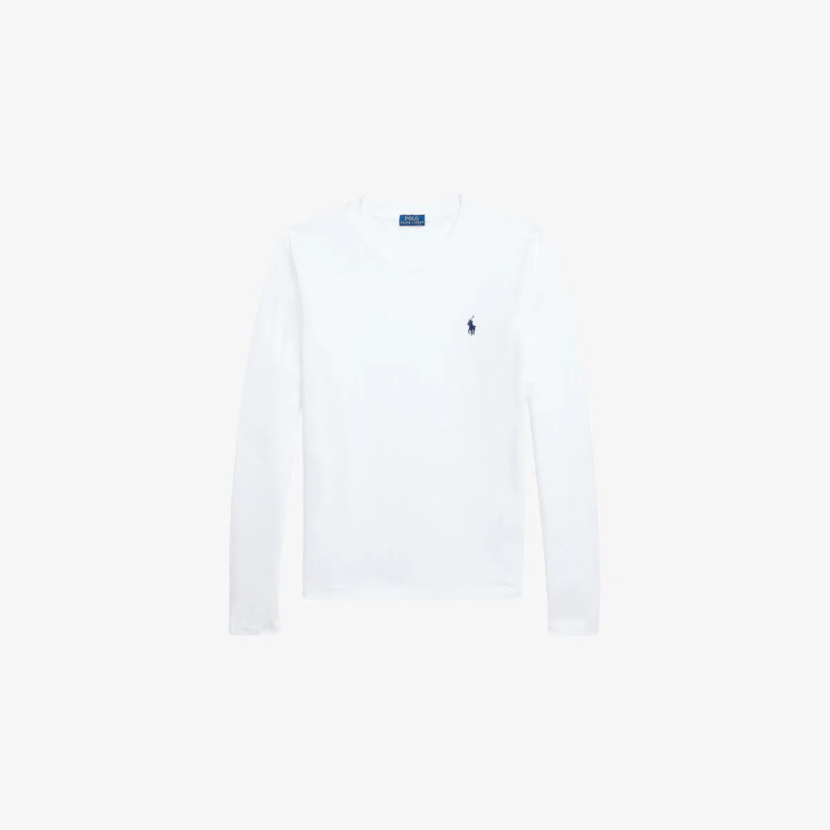 Хлопковая футболка с длинными рукавами и вышитым логотипом Polo Ralph Lauren, белый
