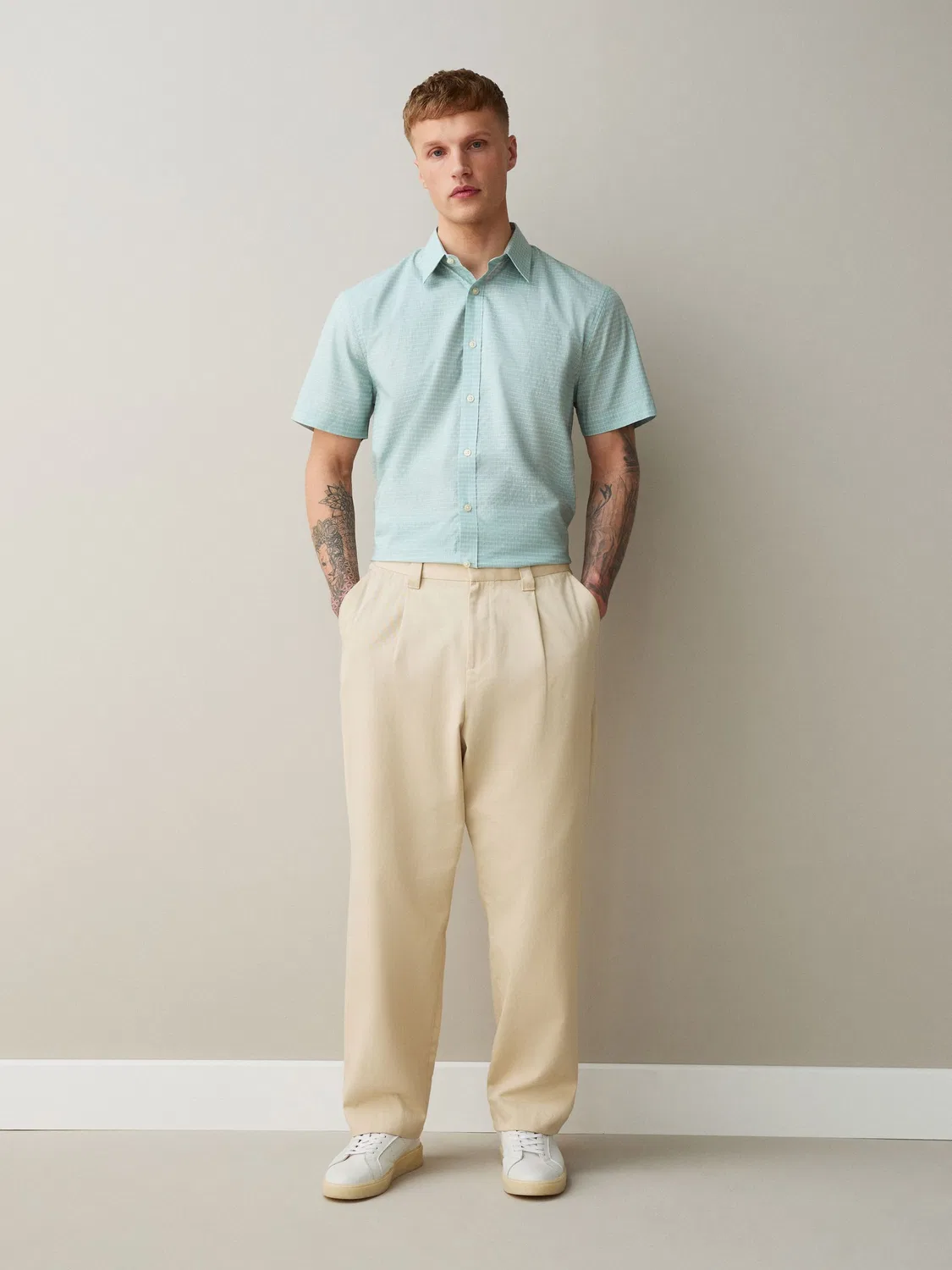 Рубашка с коротким рукавом, Regular Fit, N. Premium Cotton Rich, Smart Next, цвет Seafoam Green — фото 2