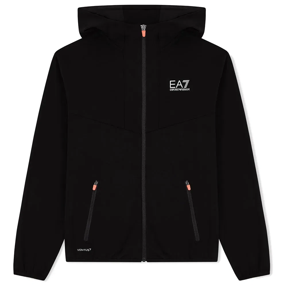 Худи на молнии EA7 EMPORIO ARMANI, черный