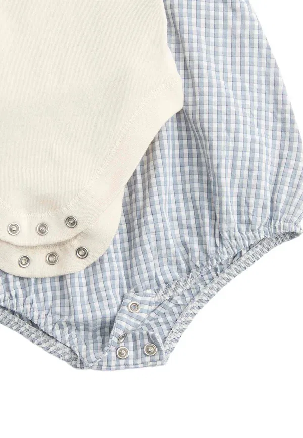 Комплект из топа и брюк в клетку Gingham outfit set Marks & Spencer, Light Duck Egg — фото 3
