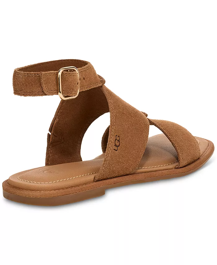 Женские сандалии Delray с ремешком на щиколотке UGG®, коричневый — фото 3