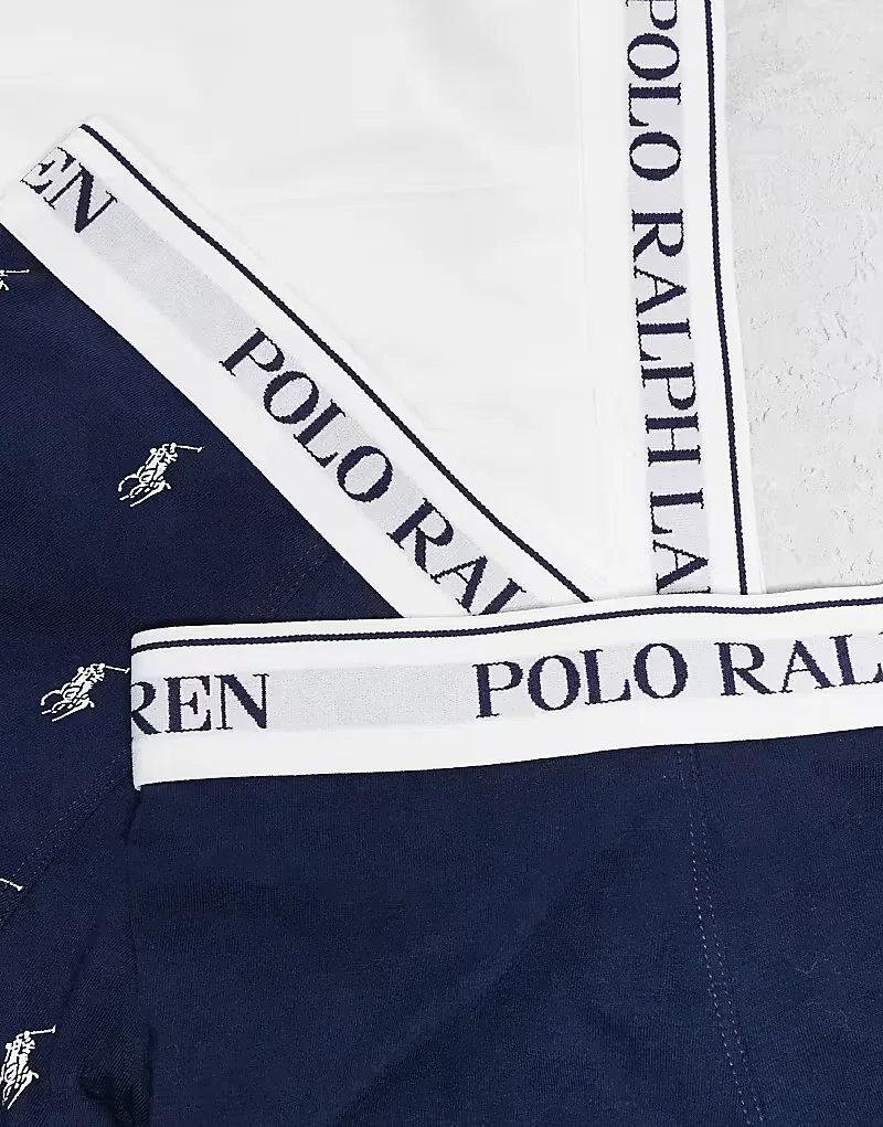 Плавки длинные с логотипом и поясом 3 шт Polo Ralph Lauren, мультиколор — фото 2