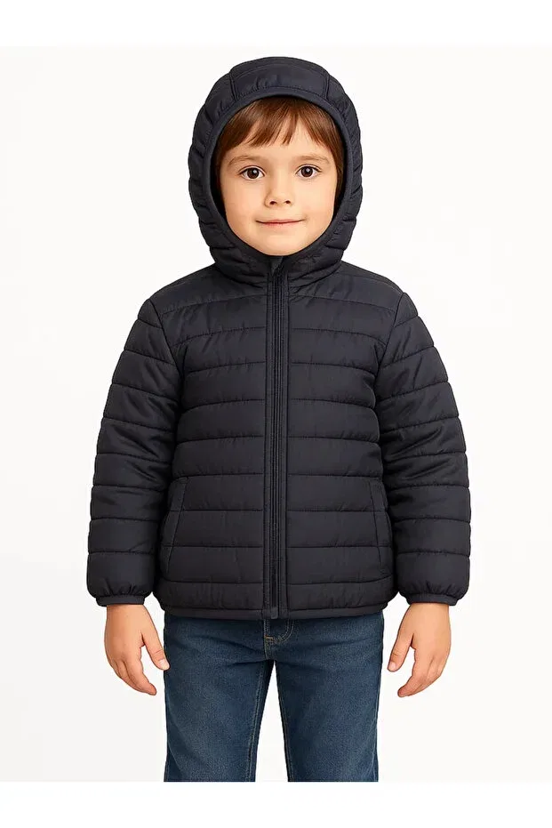Детский пуховик для мальчиков с капюшоном Midu & Fun, Navy Blue