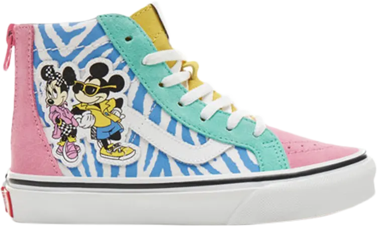 Кеды Vans Disney x Sk8-Hi Zip Kids 80s Mickey, розовый